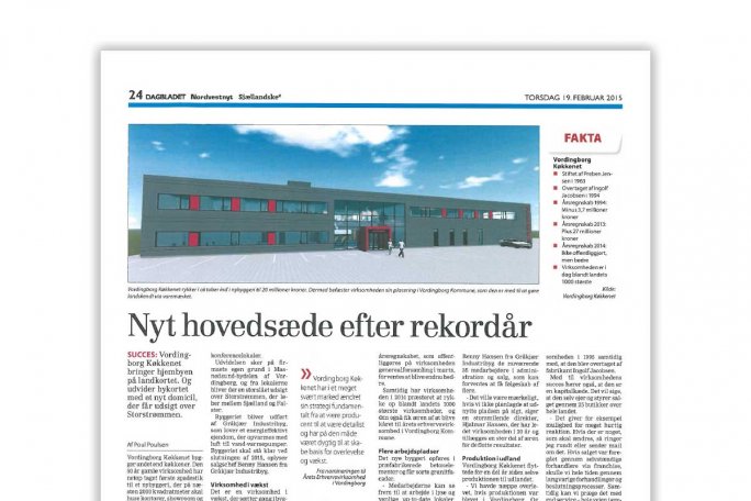 Artikel om nyt hovedkontor efter rekordår