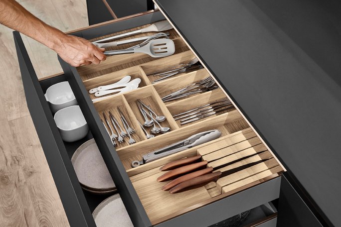 Skuffer med soft-luk og fuld udtræk