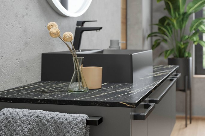 Laminat bordplade i granit / marmor look