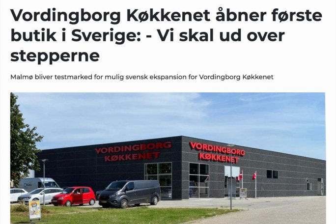 Vordingborg Køkkenet åbner butik i Sverige