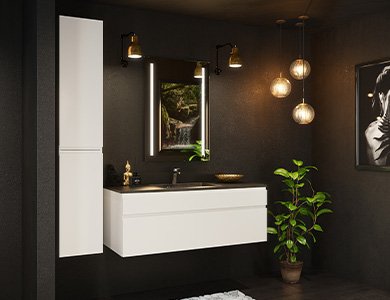 Skabe fra Vordingborg Køkkenet i et smukt badeværelse