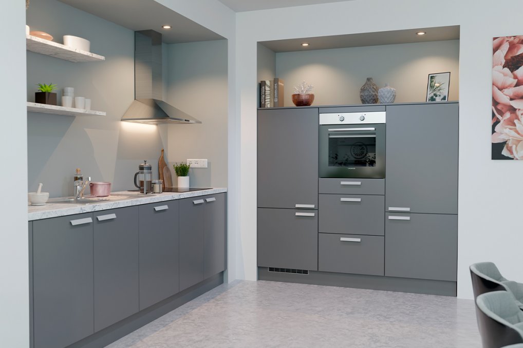 Se dette flotte Senso-køkken i skifergråt