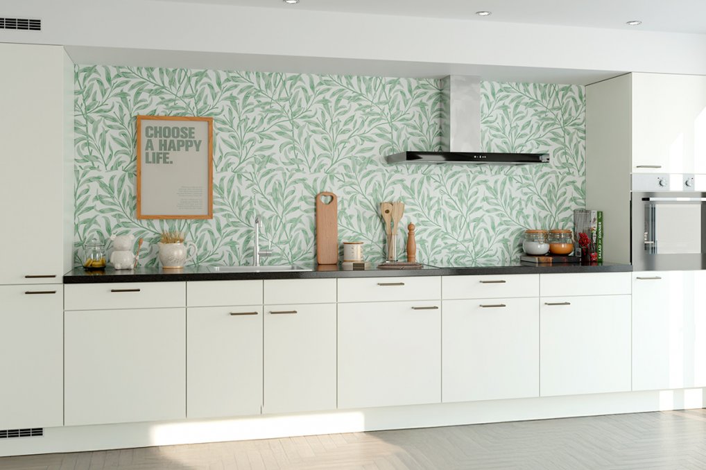 Ligesidet køkken i varm tone 