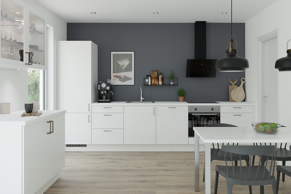 Lyst og lækkert køkken med antismudsoverflade
