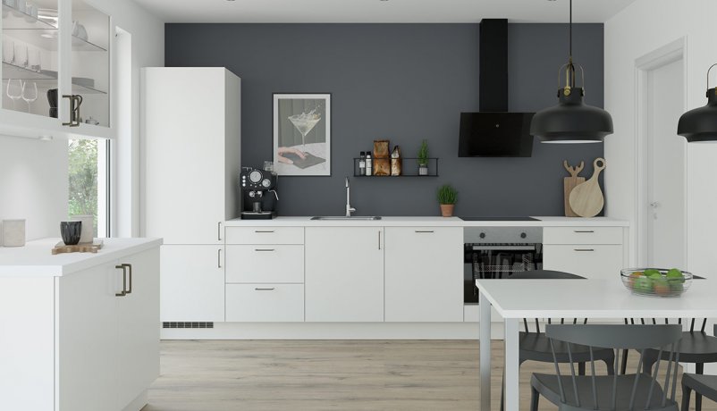 Lyst og lækkert køkken med antismudsoverflade