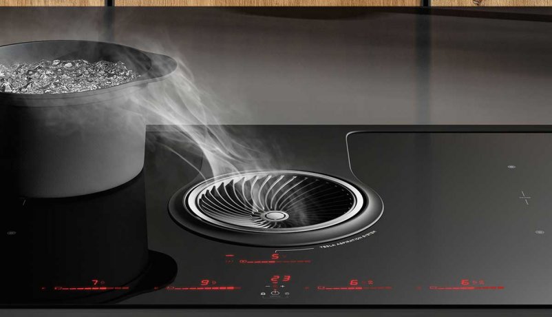 Køb kogeplade med indbygget emhætte