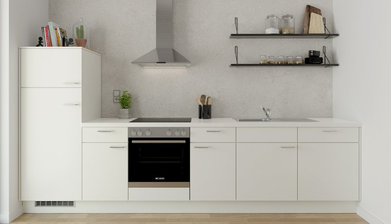 Køkken klædt helt i hvidt