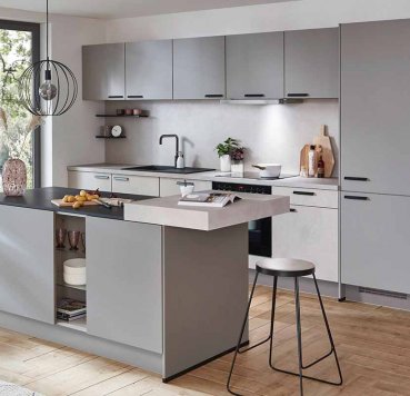Flot køkken i taupe grå