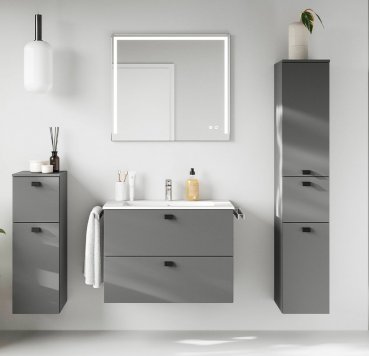 Elegant badmiljø i grå nuancer